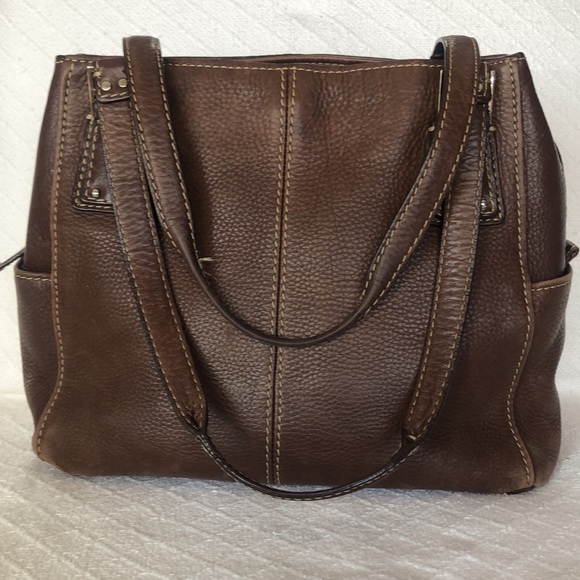 Vintage Fossil shoulder bag. Brown distressed leather. - Picture 3 of 11